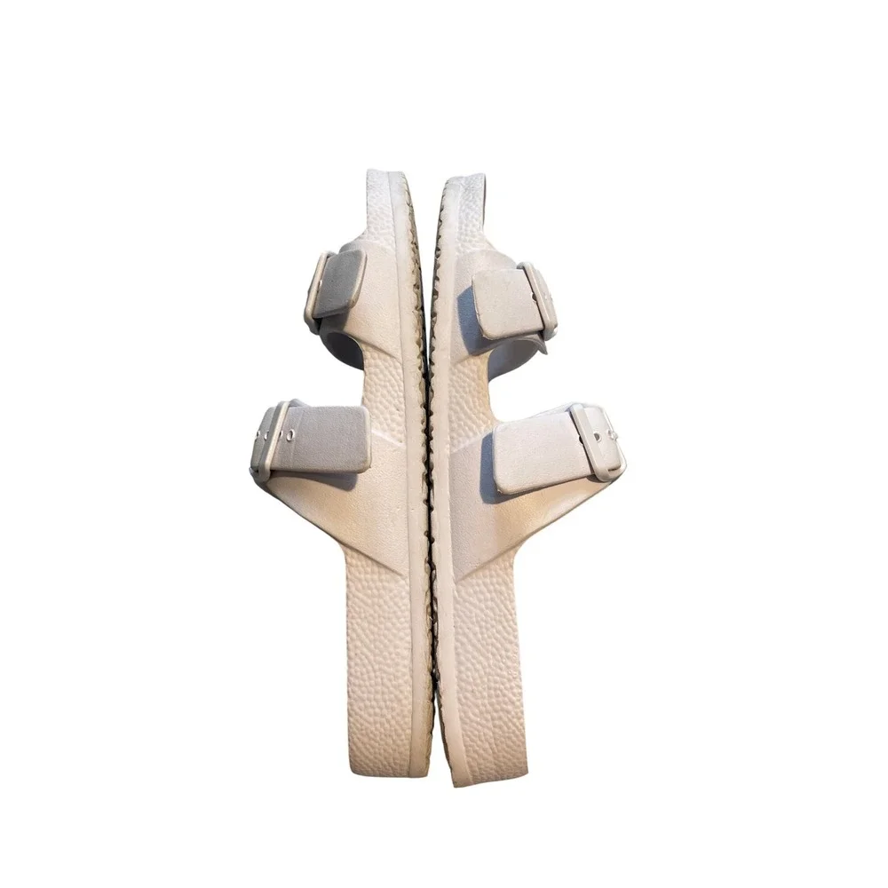 Shade & Shore Neida EVA Two Band Slide Sandals Cream Off White Womens 8